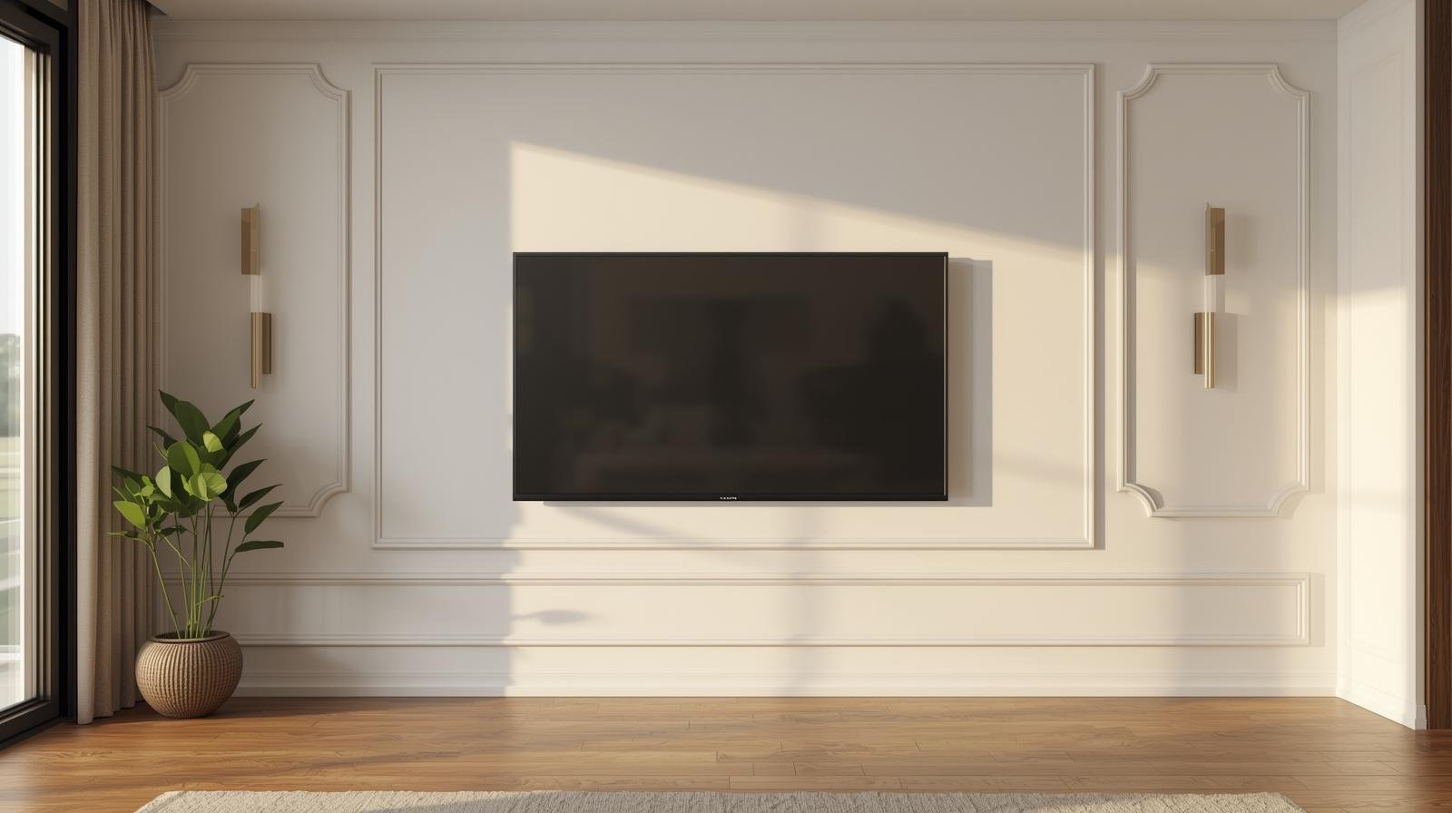 Fernseher sicher an Gipskartonwand mit Holzständern befestigt